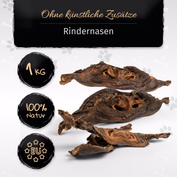 BONE APPETIT Rindernasen, Getrockneter Kausnack für Hund (circa 25–35cm) - Qualitätskauartikel ohne