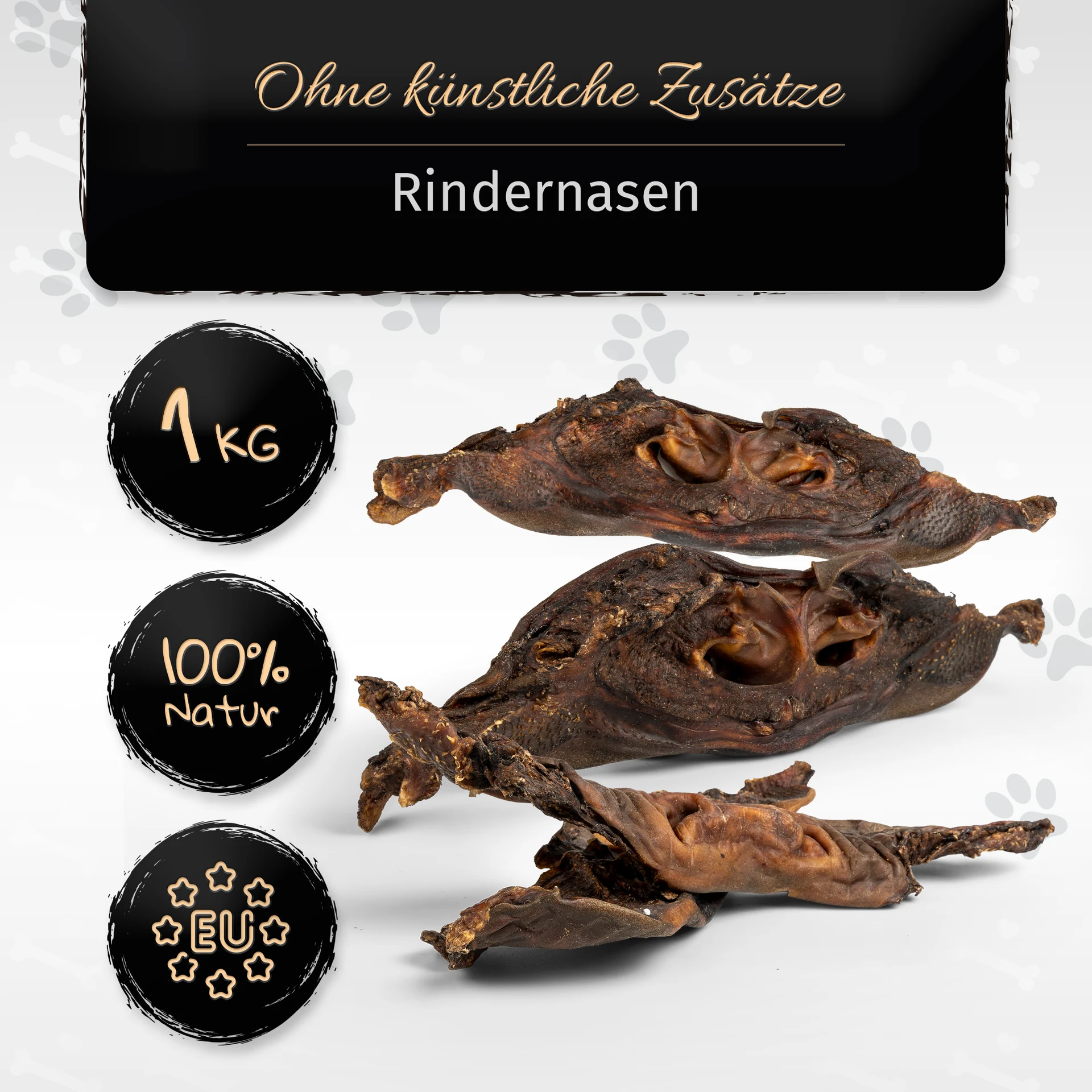 BONE APPETIT Rindernasen, Getrockneter Kausnack für Hund (circa 25–35cm) - Qualitätskauartikel ohne