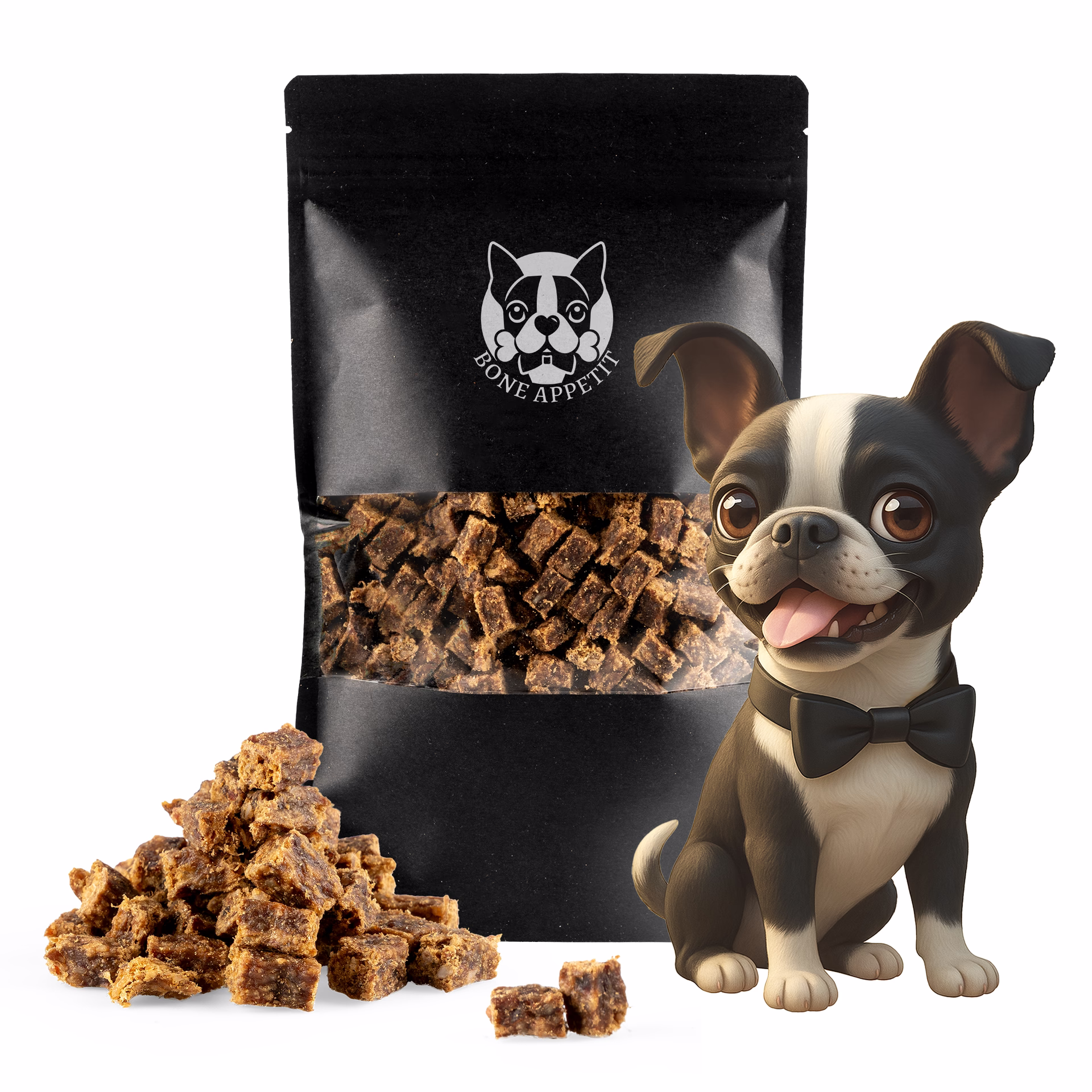 BONE APPETIT Wildschweinfleischwürfel für Hunde, Kausnack, Hundeleckerli, 300g - Ideal für Training