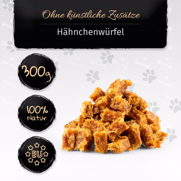 BONE APPETIT Hähnchenwürfel für Hunde, Kauwürfel, Hundesnack, 300g - kleine Snack oder Leckerli für