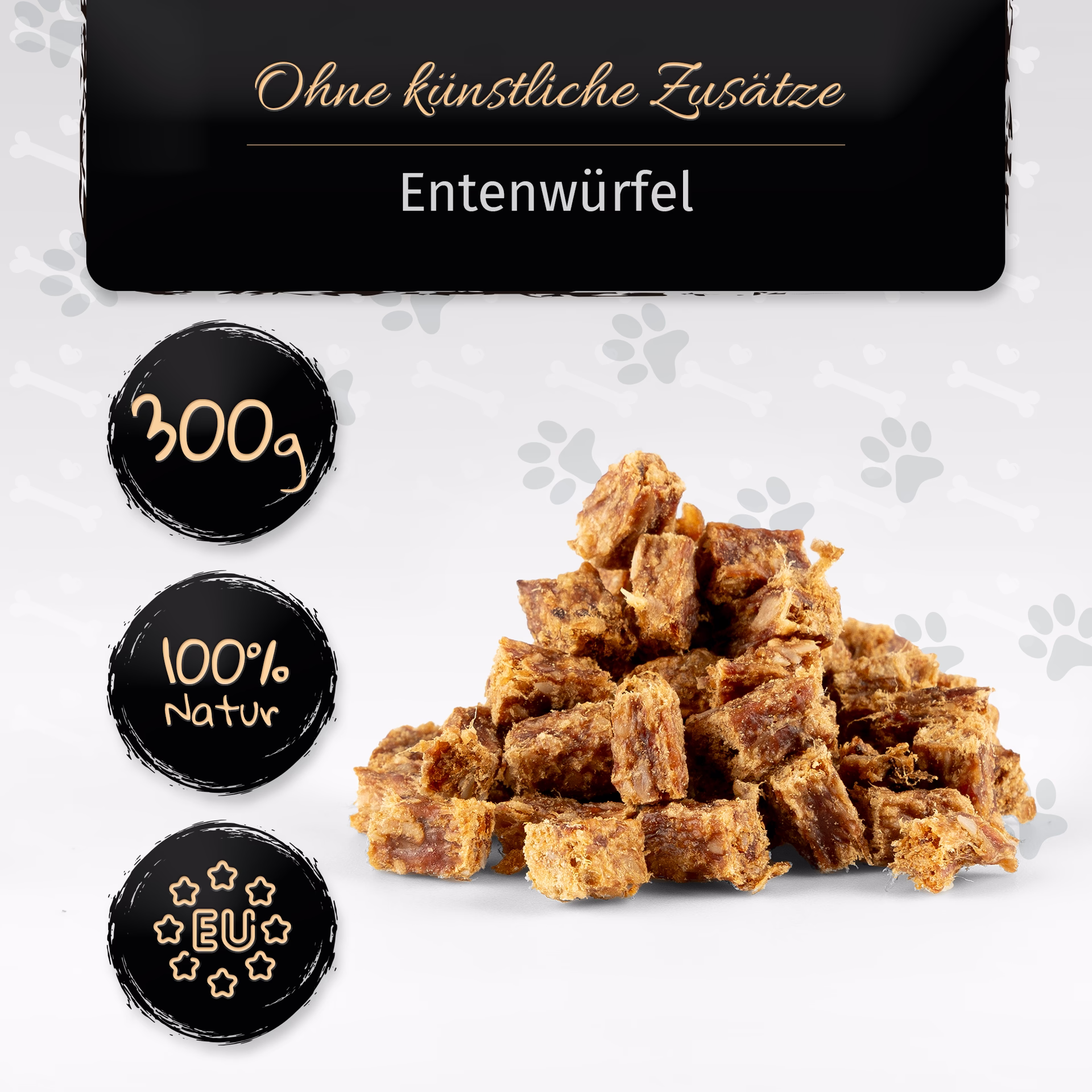 BONE APPETIT Entenwürfel für Hunde, Kausnack, Hundeleckerli, 300g - kleine Snack oder Leckerli für Z