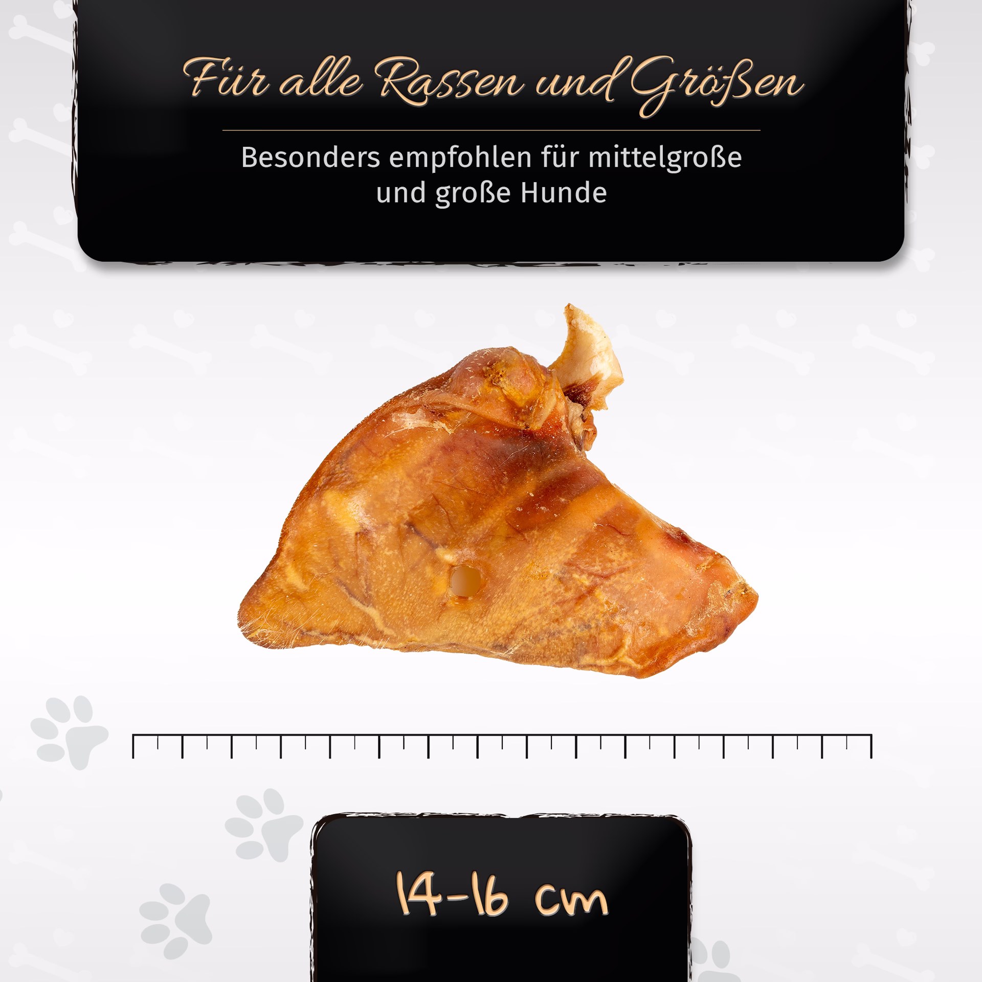 BONE APPETIT Schweineohren für Hunde - Hundeleckerli, Glutenfrei, Qualitätskauartikel ohne Chemie, L