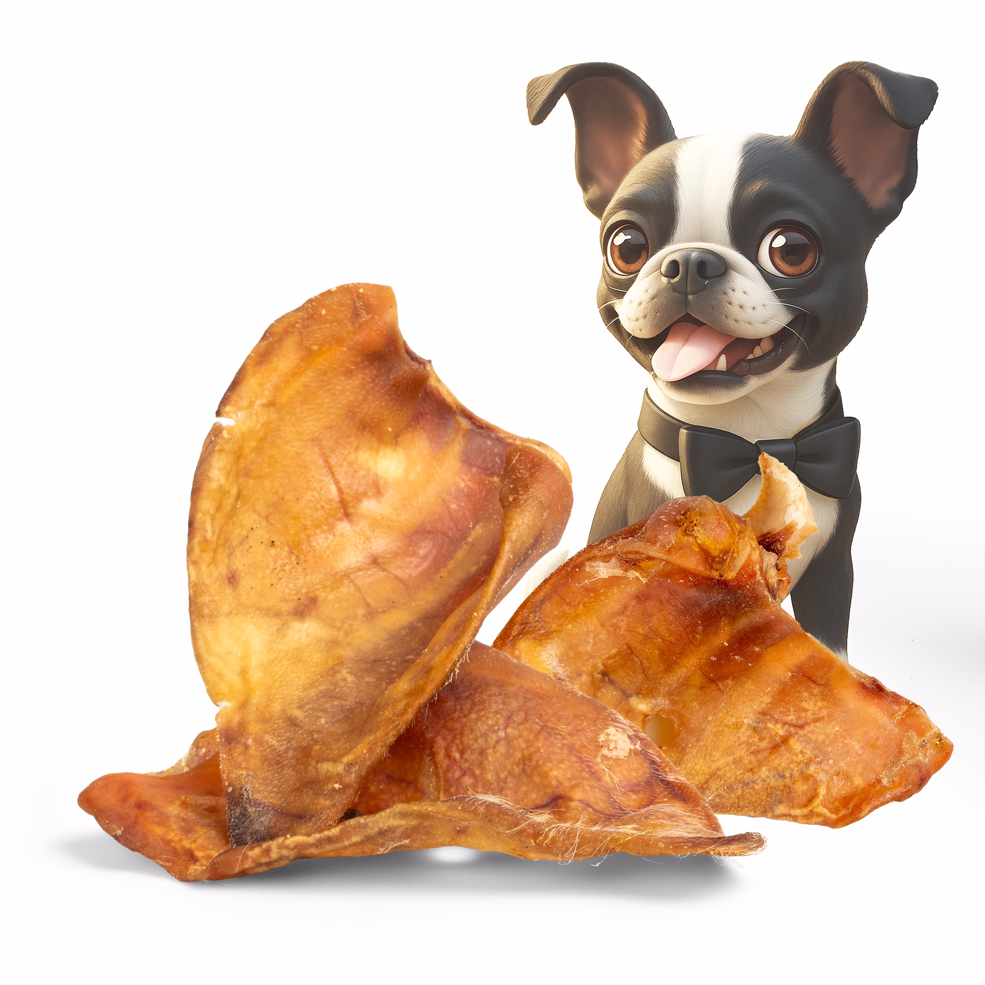 BONE APPETIT Schweineohren für Hunde - Hundeleckerli, Glutenfrei, Qualitätskauartikel ohne Chemie, L