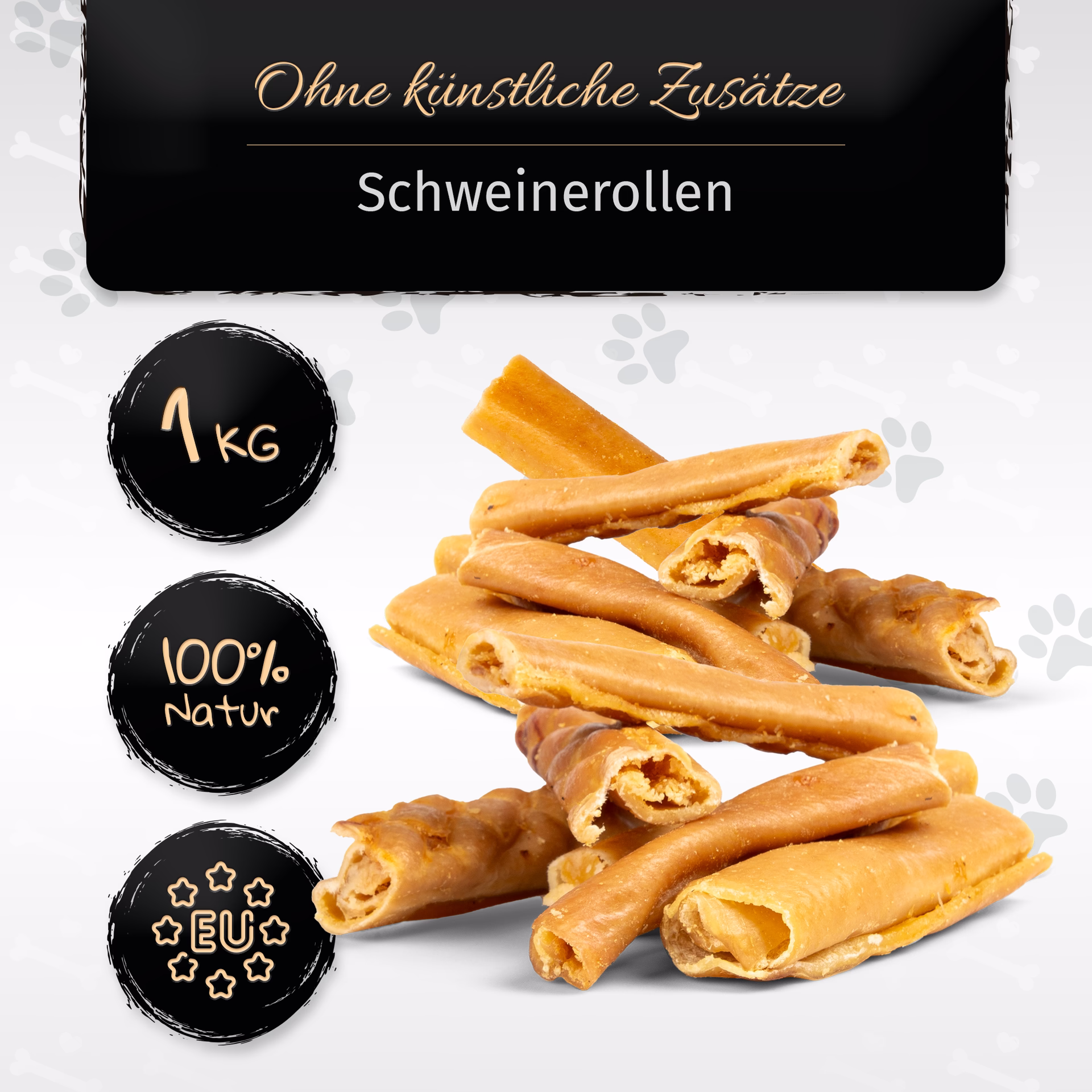 BONE APPETIT Schweinerollen für Hunde (circa 10-15cm) - Naturkau Snack oder Leckerli für Zwischendur BONE APPETIT Schweinerollen für Hunde (circa 10-15cm) - Naturkau Snack oder Leckerli für Zwischendur