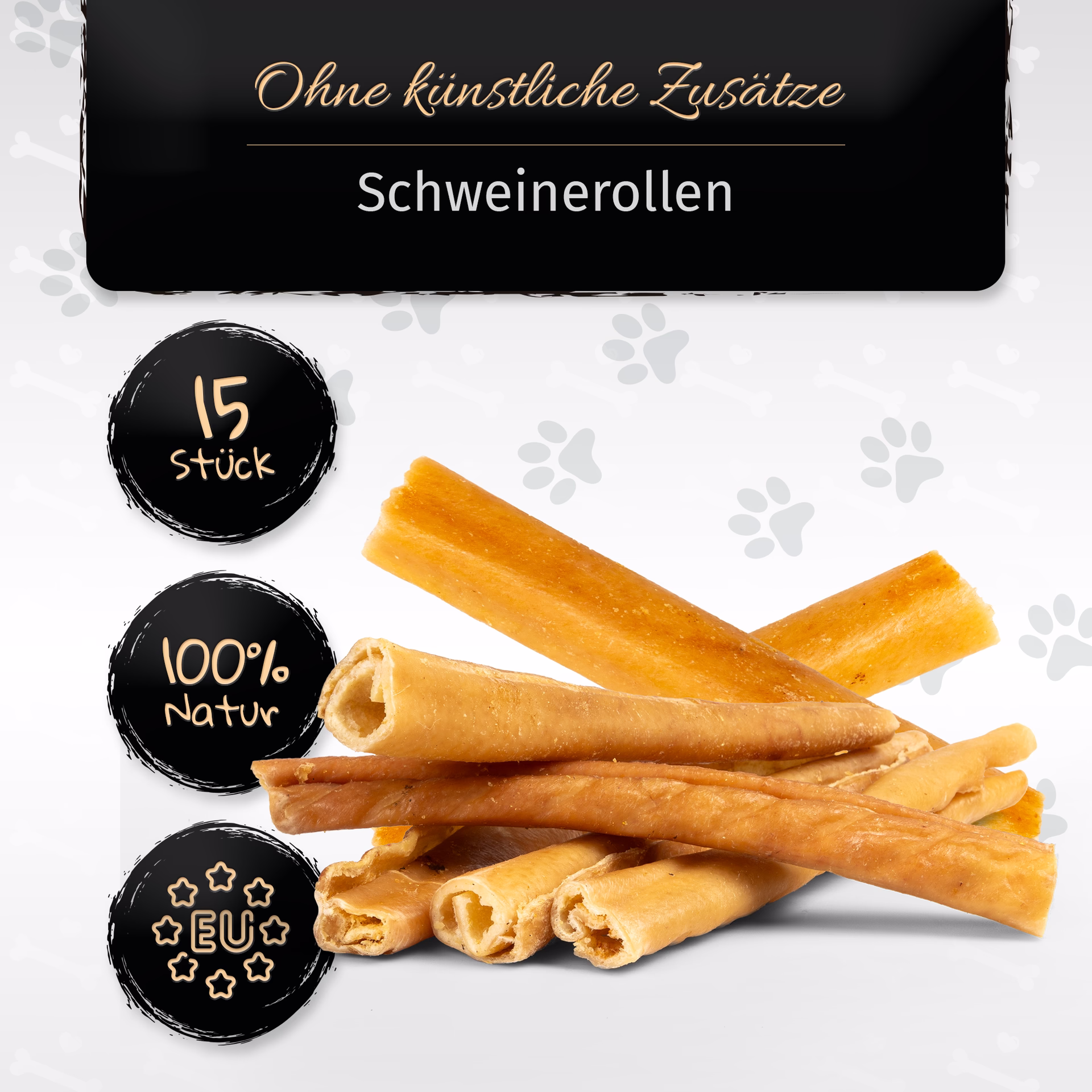 BONE APPETIT Schweinerollen für Hunde (circa 25cm) - Naturkau Snack oder Leckerli für Zwischendurch, BONE APPETIT Schweinerollen für Hunde (circa 25cm) - Naturkau Snack oder Leckerli für Zwischendurch,