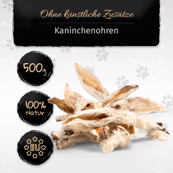 BONE APPETIT Kaninchenohren mit Fell für Hunde, Natur Kausnack, Kauohren, Kauartikel - 100% Natürlic