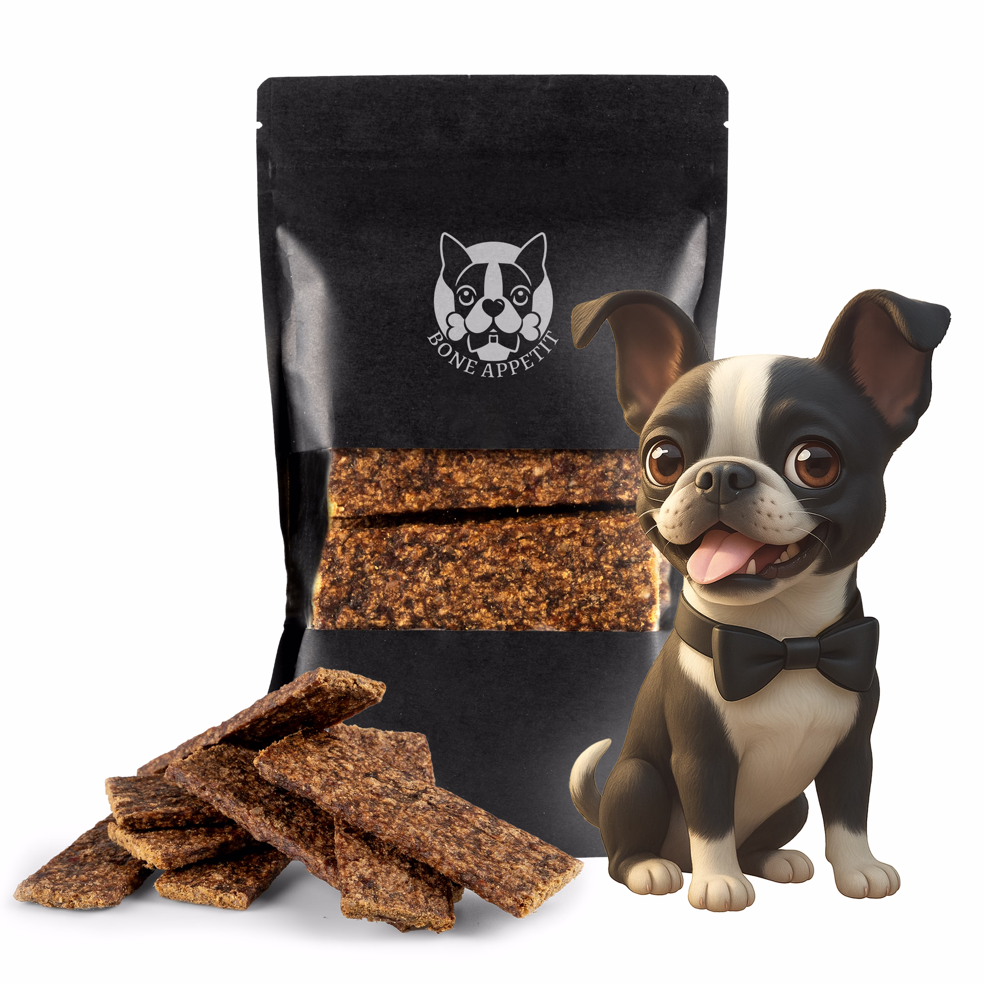 BONE APPETIT Wildfleischstreifen für Hunde, Trainingssnack, Hundeleckerli, 300g - Fettarmer und glut