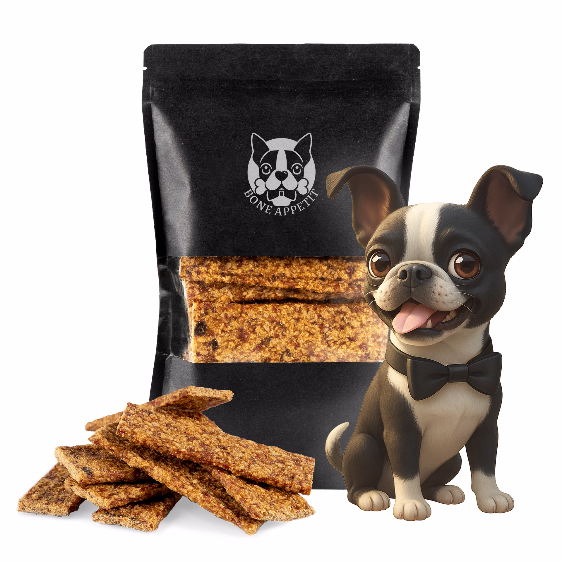 BONE APPETIT Hähnchenstreifen für Hunde, Trainingssnack, Hundeleckerli, 300g - Fettarmer und glutenf