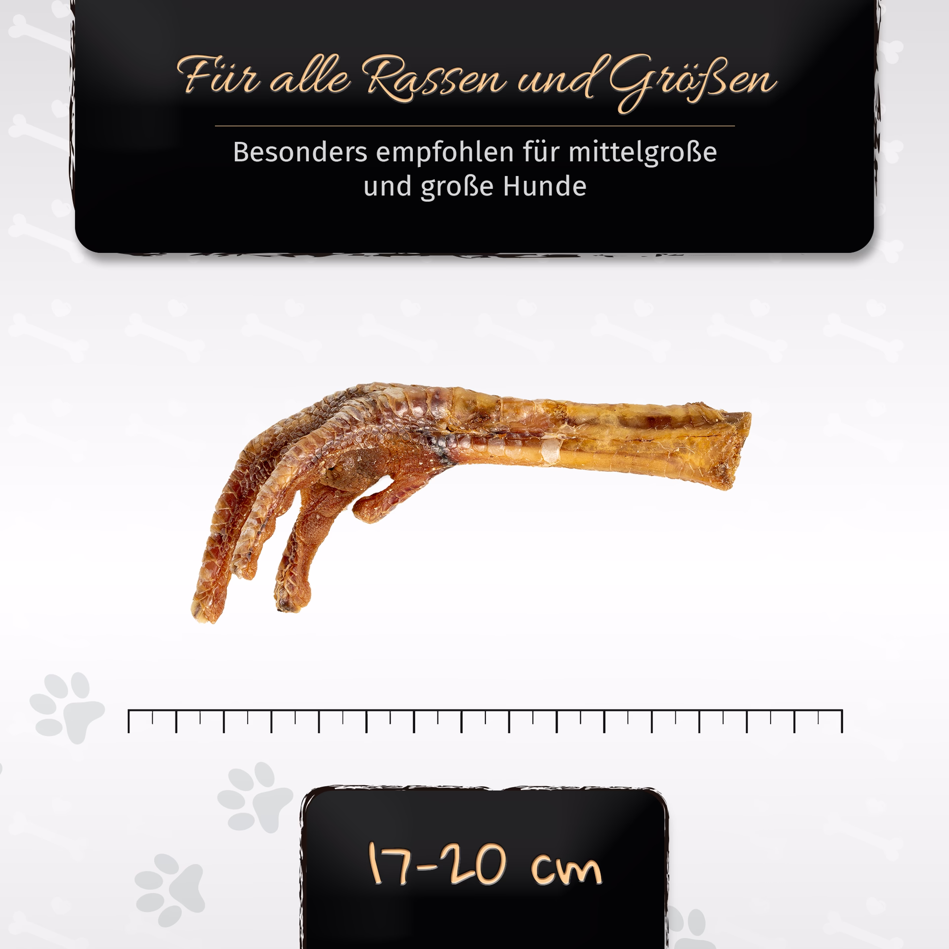 BONE APPETIT Getrocknete Truthahnfüße für Hunde (circa 17-20 cm), Kauartikel, Hundefutter - Glutenfr BONE APPETIT Getrocknete Truthahnfüße für Hunde (circa 17-20 cm), Kauartikel, Hundefutter - Glutenfr