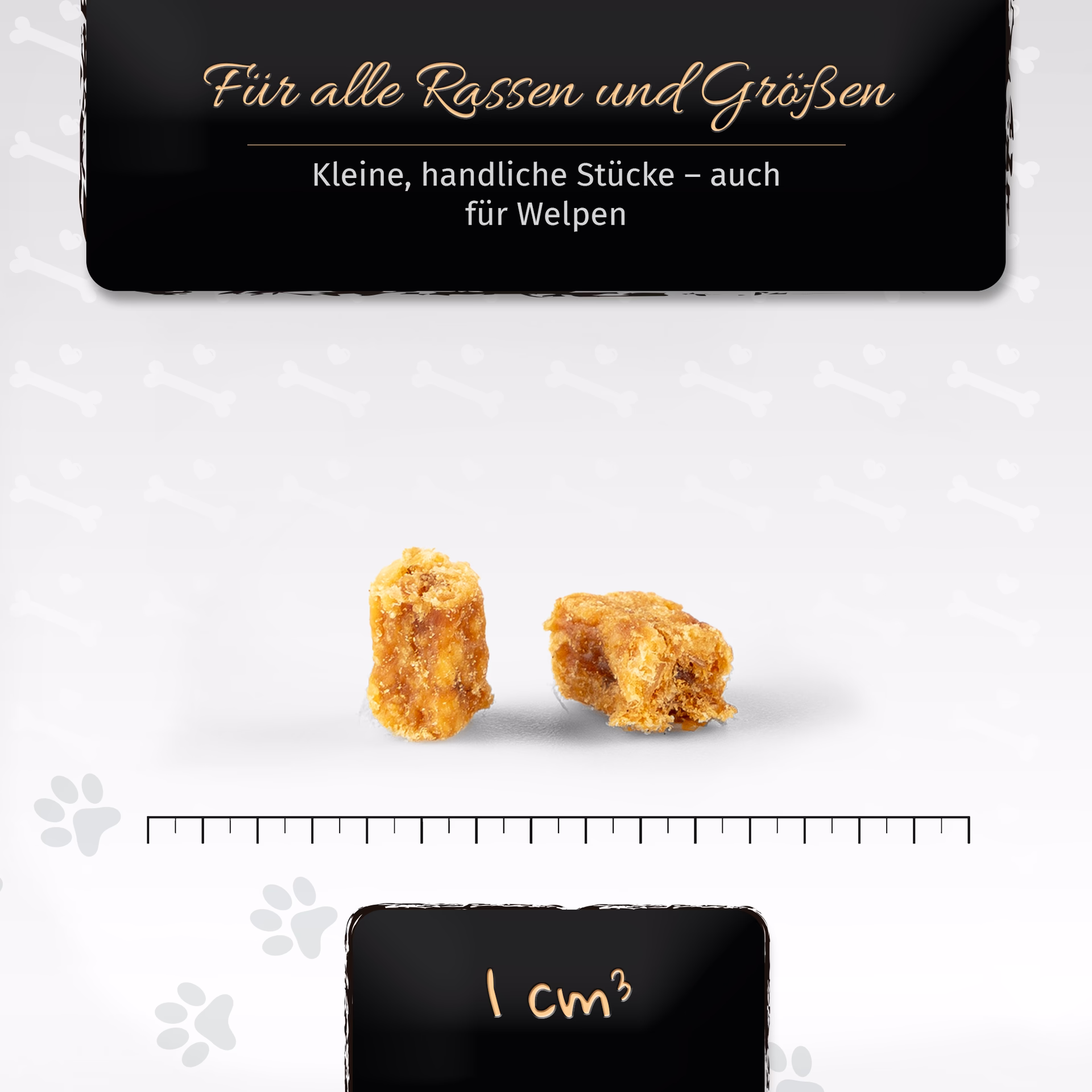 BONE APPETIT Putenwürfel für Hunde, Kausnack, Hundefutter, Kauwürfel, 300g - Ideal für Training und